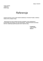 Referencja od firmy Tomasz Kowancki