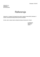 Referencja od firmy Kędziora Sp. o.o.