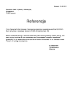 Referencja od firmy Pracownia Grafiki Użytkowej i Dekoracyjnej