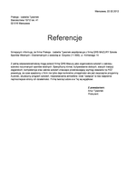 Referencja od firmy Praksja - Izabella Tywonek