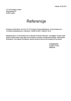 Referencja od firmy FUH GK Grzegorz Kluska
