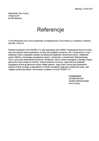 Referencja od firmy Wolsztyński Dom Kultury