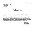 Referencja od firmy Business Consulting Sp. z o.o.