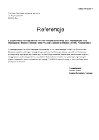 Referencja od firmy Poli-Eco Tworzywa Sztuczne Sp. z o.o.