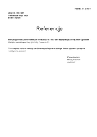 Referencja od firmy usługi co. wod.-kan.