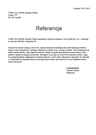 Referencja od firmy FIRMA USLUGOWA Ryszard Piękoś