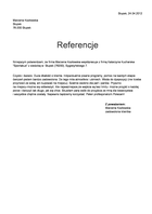 Referencja od firmy Marzena Kozłowska
