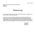 Referencja od firmy Irena Szyld Konsultant w Dziedzinie Hodowli i Nasiennictwa