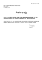 Referencja od firmy OTM plus Agencja Reklamowa Tomasz Ojrowski