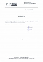 Referencja od firmy Pozcom sp z o.o.