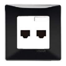 Gniazdo telefoniczno - komputerowe, czarna ramka ozdobna - Sklep elektryczny ABC ELEKTRO Poznań