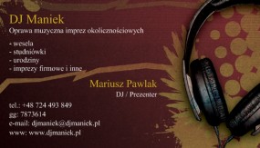 DJ Maniek na wesele - Mariusz Pawlak oprawa muzyczna imprez Luboń