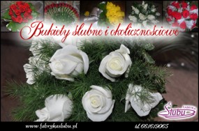 Bukiety ślubne, kompozycje kwiatowe, wiązanki okolicznościowe - Fabryka Ślubu Strzyżów