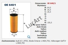 FILTRON OE 640/1 - LUCART s.c. Hurtownia olejów silnikowych i filtrów Mysłowice