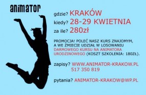 [KRAKÓW] Kurs na ANIMATORA CZASU WOLNEGO - ANIMATOR Patrycja Litwicka Kraków