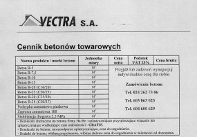 Beton Towarowy - VECTRA S.A. Cekanowo