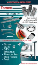 Prowadnice szuflad Częstochowa, Kłobuck, Olesno, Działoszyn, Kluczb - Akcesoria Meblowe  TOMEX  Czarna Wieś