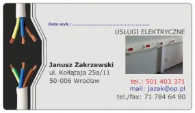 Usługi elektro-energetyczne i sieci komputerowe - Usługi Elektryczne Janusz Zakrzewski Wrocław