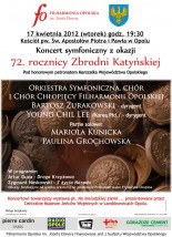 Koncert symfoniczny z okazji 72. rocznicy Zbrodni Katyńskiej - Filharmonia Opolska im. Józefa Elsnera w Opolu Opole