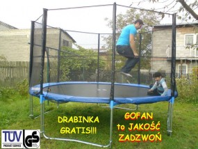 Trampolina ogrodowa dla dzieci z siatką rozmiar 244 305 366 488 cm - Gofan Arkadiusz Raszewski Bełchatów