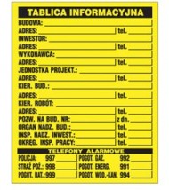 Tablica informacyjna budowy 70x90 - Elektroflex Mariusz Dziubakiewicz Szczecin