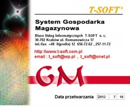 GM - Gospodarka Magazynowa - Biuro Usług Informatycznych T-SOFT s.c. Kraków