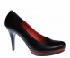 Skórzane czółenka czerń/czerwień - heels shop Tarnobrzeg