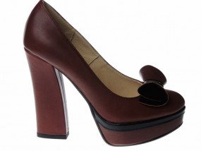 Czółenka block heels - burgund - heels shop Tarnobrzeg