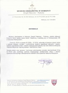 Referencja od firmy Muzeum Ziemiaństwa w Dobrzycy
