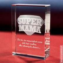 Odznaka 3D »Super Mama« na prezent dla mamy Białystok - CrystalCiTY - KSK Anna Sawoń
