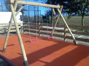 Hustawka dwustanowiskowa drewniana odrodowa 1176 eu - Plac Zabaw Serwis Agencja Dzieciak Mierzyn