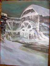 Kopia obrazu Ferdynanda Ruszczyca  Młyn zimą  - Malarstwo Artystyczne Andrzej Masianis Toruń