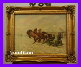 Obraz olejny w złotej ramie Sanna - Galeria Antikon Sopot