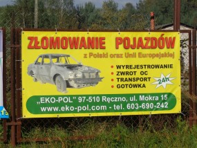 Demontaż kasacja złomowanie pojazdów -  EKO-POL  F.W. Ręczno