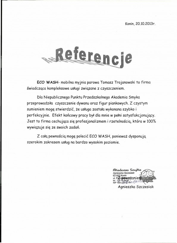 Referencja od firmy Akademia Smyka