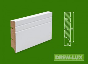 Cokół MDF lakierowany biały - 80*16 R1 -  DREW-LUX  Tomasz Włodkowski Pruszcz Gdański