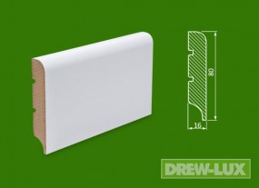 Cokół MDF lakierowany biały - 80*16 R10 -  DREW-LUX  Tomasz Włodkowski Pruszcz Gdański