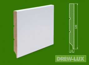 Cokół MDF lakierowany biały - 120*12 R1 -  DREW-LUX  Tomasz Włodkowski Pruszcz Gdański
