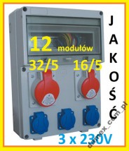 ROZDZIELKA BUDOWLANA- 32/5+16/5+3X230V+ 12 MODUŁÓW - P.H.U. DAMEX Damian Staniek Mikołów