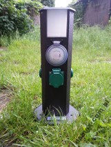 SŁUPEK OGRODOWY Z PROGRAMATOR+LAMPKA+ 3 GNIAZDA HERMETYCZNE. - P.H.U. DAMEX Damian Staniek Mikołów