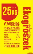 Węgiel Ekogroszek 10-25mm (płukany) 26 MJ/kg, S 0,3%, worki po 25kg (1 - Grupa TRUST Sp. z o.o. Warszawa