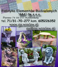 Figury, donice, płyty - Fabryka Elementów Budowlanych  G&A  Sp. z o.o. Piersno