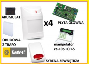Kompletny zestaw alarmowy firmy Satel - CA 10 LCD + 4 czujniki ruchu ! - P.H.U. DAMEX Damian Staniek Mikołów