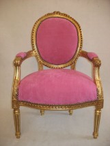 Fotel stylowy- w stylu Ludwika XVI, różowy - złoty - Akant Stylowe meble i dodatki Monika Grzybek Zgorzelec