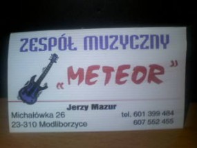 odegranie imprez muzycznych - Meteor Jerzy Mazur Modliborzyce