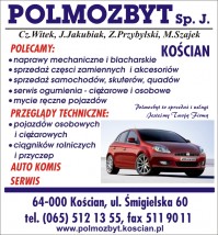 Naprawa samochodów - Polmozbyt Sp.J. Cz.Witek, D.Jakubiak, Z.Przybylski, M.Szajek Kościan