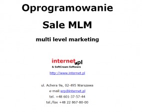 Sale MLM - multi level marketing ERP system - internet.pl & SoftCream Software Warszawa