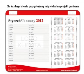 Podkładka pod mysz z kalendarzem - JANUS + 66projekt Poznań