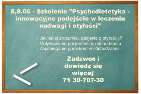 Szkolenie „Psychodietetyka  – innowacyjne podejście w leczeniu na - Instytut Psychodietetyki Wrocław
