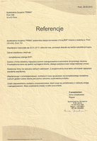 Referencja od firmy Spółdzielnia Socjalna PRIMA